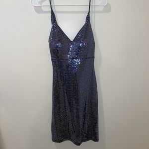 Dark blue/ silver sequined cocktail dress size s/m